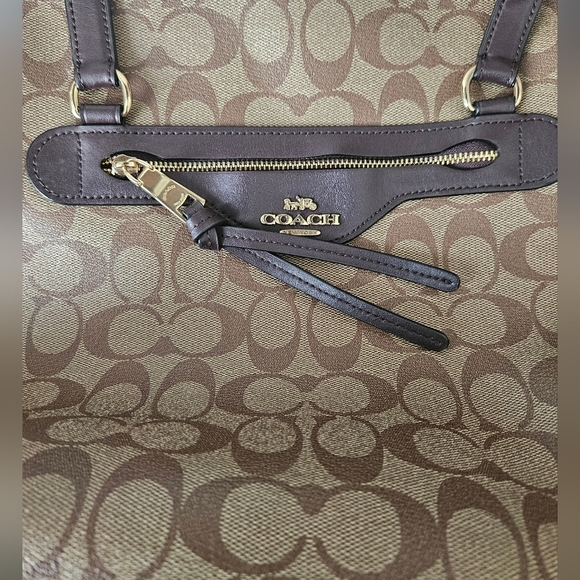 COACH Kleo Carryall In Signature Canvas Brown & Burnt Orange - Picture 6 of 6